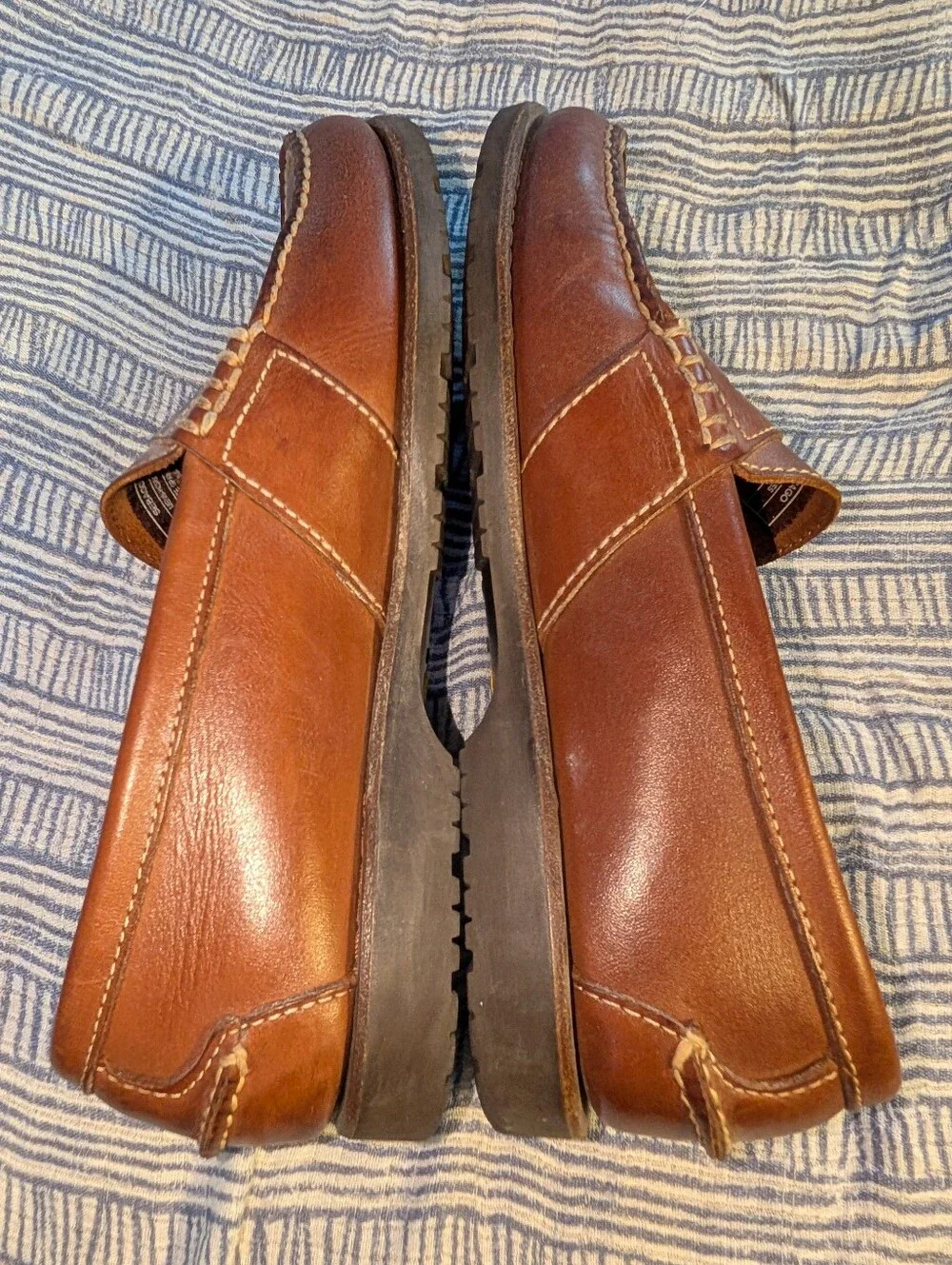 Sebago Men's Brown Leather Loafers Shoes Vibram Soles Size 11 E 35551